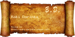 Baki Darinka névjegykártya